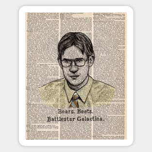 BEARS. BEETS. BATTLESTAR GALACTICA. Sticker